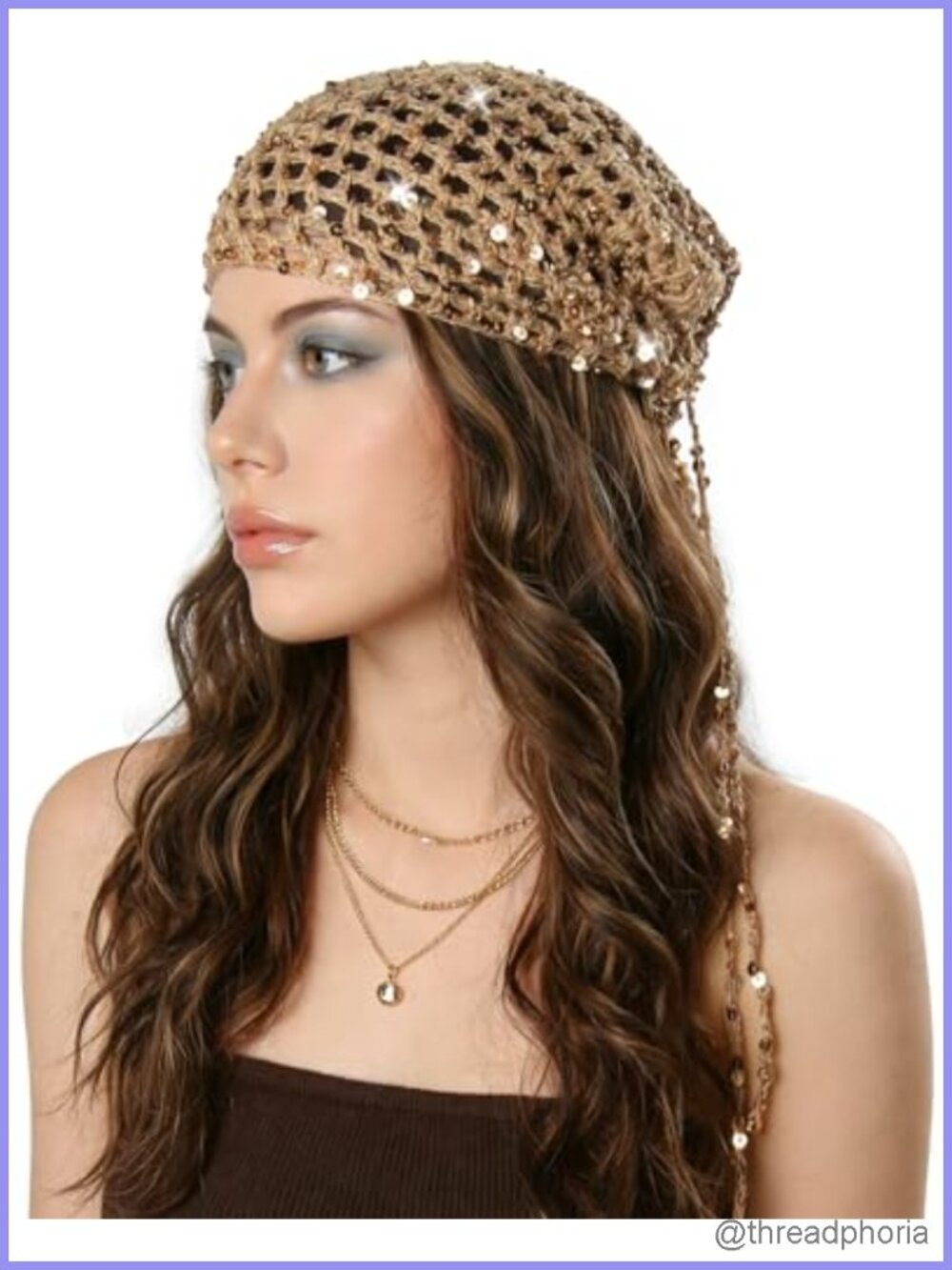 Women's Boho Crochet Cotton Hollow Out Triangle Headwrap Scarf Headscarf